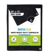 Mipatex Tarpaulin / Tirpal 30 Feet x 15 Feet 200 GSM (Black)